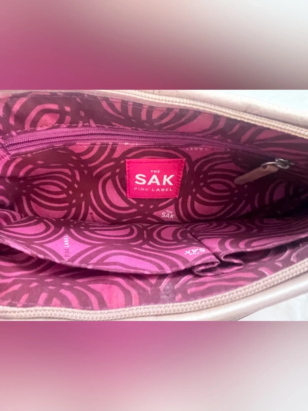 The Sak blush pink leather shoulder bag with crystal accents
